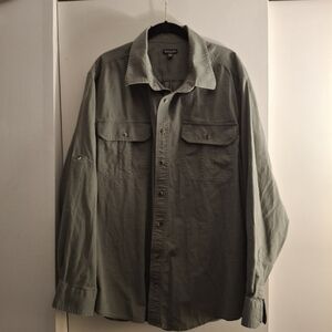 George Olive Green Men's Long Sleeve Button Up Shirt